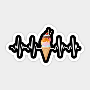 Cute Ice cream Lover Ice cream Heartbeat Sticker